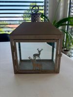 Lanterne décorative avec cerfs hauteur 30 cm 24 cm largeur