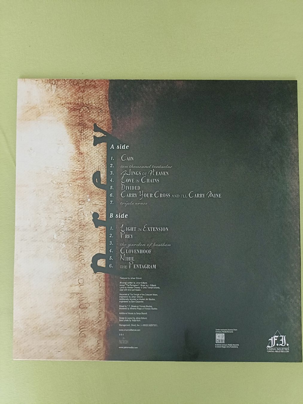 Dischi in vinile: TIAMAT - Prey CoLP Metal Goth – Usato da Luzern venduto da cryptonic79 1