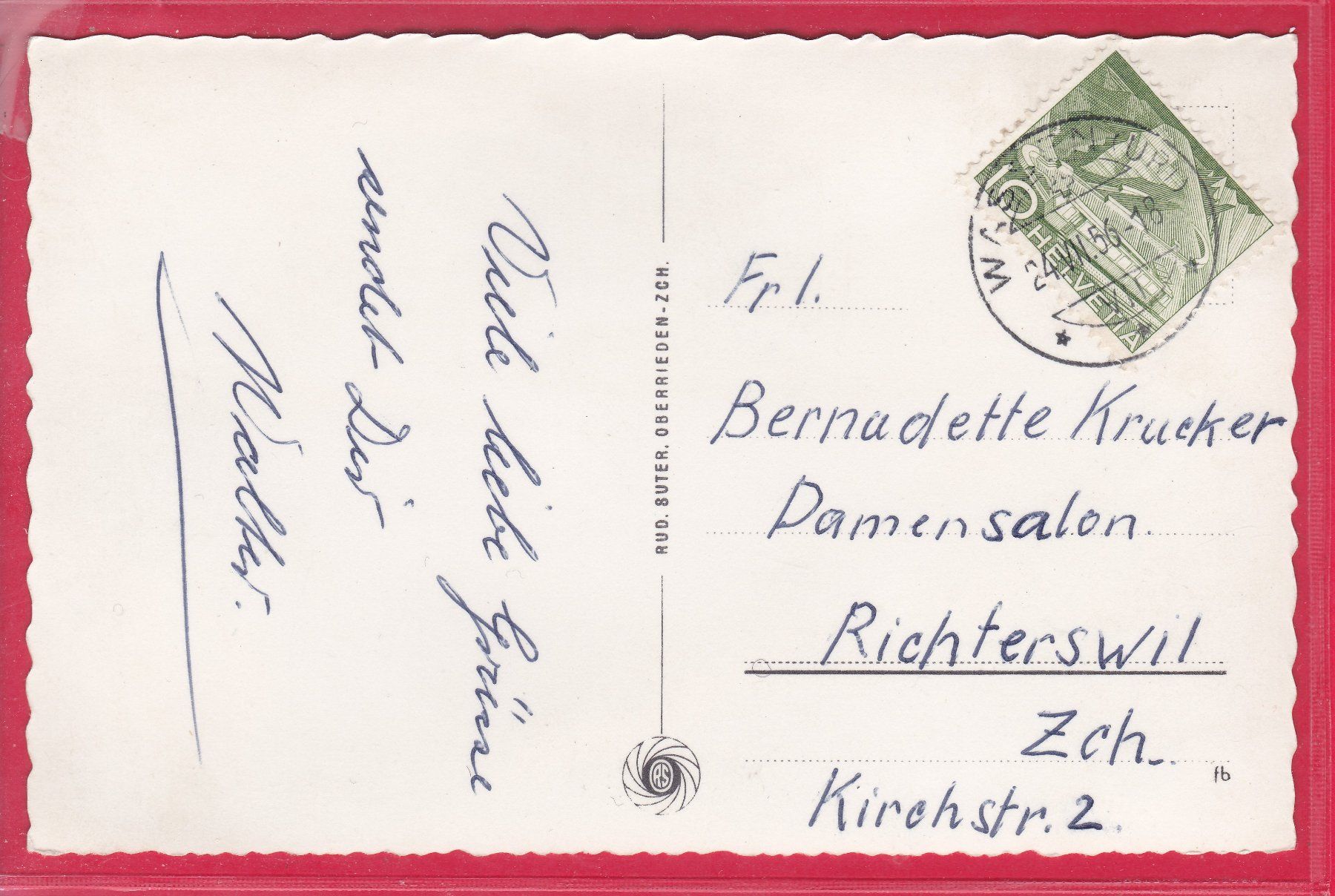 Cartoline postali: SUSTEN - PASSHÖHE, PARKPLATZ, 24.7.1956 – Usato da Oberrieden venduto da Gebirgsstelze 1
