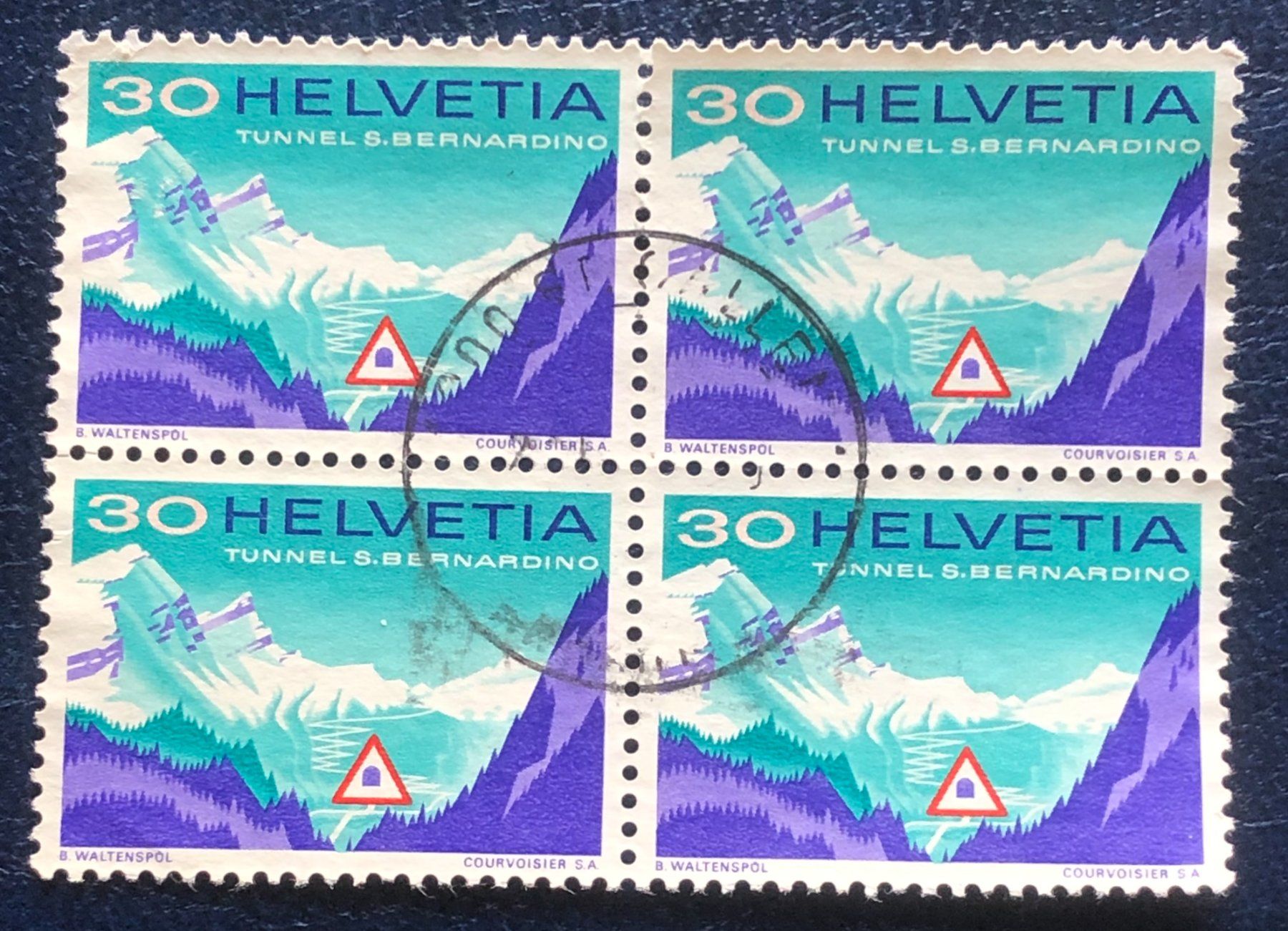 Alle Briefmarken: 4 er Block Nr.451 mit Stempel – Gebraucht aus Aarau von Billa007
