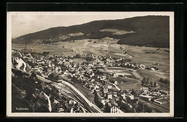 Cartoline postali: Vallorbe, Ortsansicht mit Blick ins Tal – Usato da Berlin venduto da bartko-reher