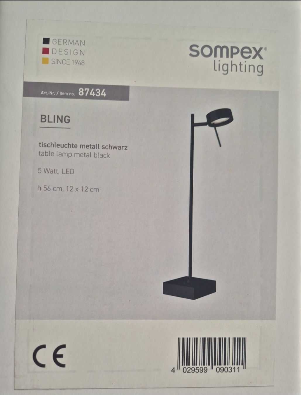 Lampen: 2x Sompex Tischleuchte "Bling" schwarz, 5W LED - NEU – Neu und originalverpackt aus Staad SG von cin_zqd2