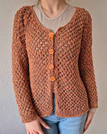 STRICKJACKE M 38 JACKE HANDMADE,  TOP ZU BLUSE JEANS KLEID