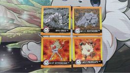 4 Pokemon Sticker Set Hitmonchan Onix Primeape Rhyhorn 🇺🇸