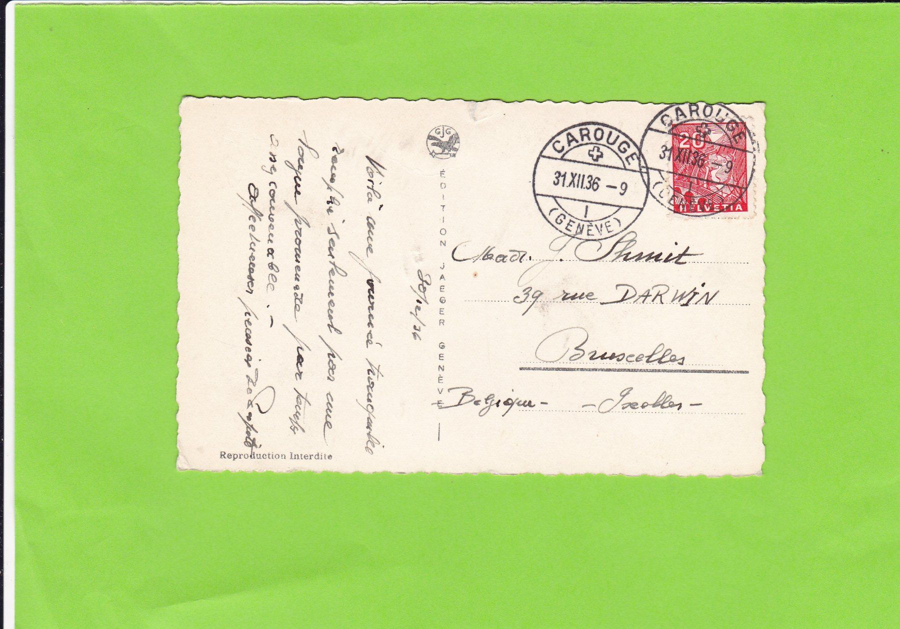 Cartoline postali: Chillon----1936 – Usato da St. Peterzell venduto da neckertal 1