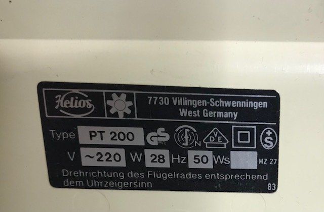 Helios Ventilatori: kleiner Ventilator 70er – Usato da Zürich venduto da gigimai67 5