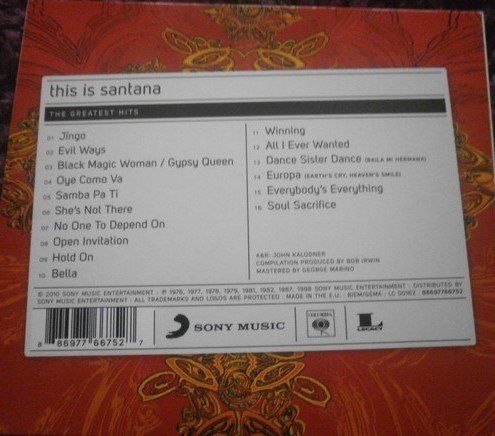 CD: Santana: This is Santana - Greatest Hits CD – Nuovo e nell'imballaggio originale da Steinhausen venduto da Vilivinili 1