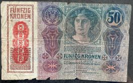 Alte 50 Kronen Banknote von 1914 - Österreich-Ungarn