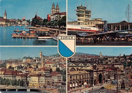 Schöne Ansichtkarte Aviatik Zürich Flughafen um 1960