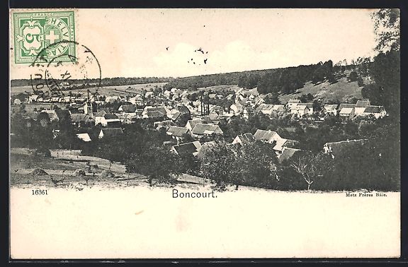 Ansichtskarten: AK Boncourt, Teilansicht mit Kirche – Gebraucht aus Berlin von bartko-reher