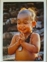 Thailand Postkarte lächelnder Junge Grüsse Sawasdee