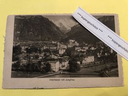 Interlaken mit Jungfrau, AK alt, 17.8.1911 Interlaken