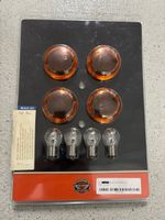 Harley-Davidson Blinkergläser + Birnen Set, Neu & Original!
