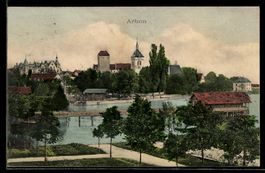 AK Arbon, Ortsansicht am See mit Kirche