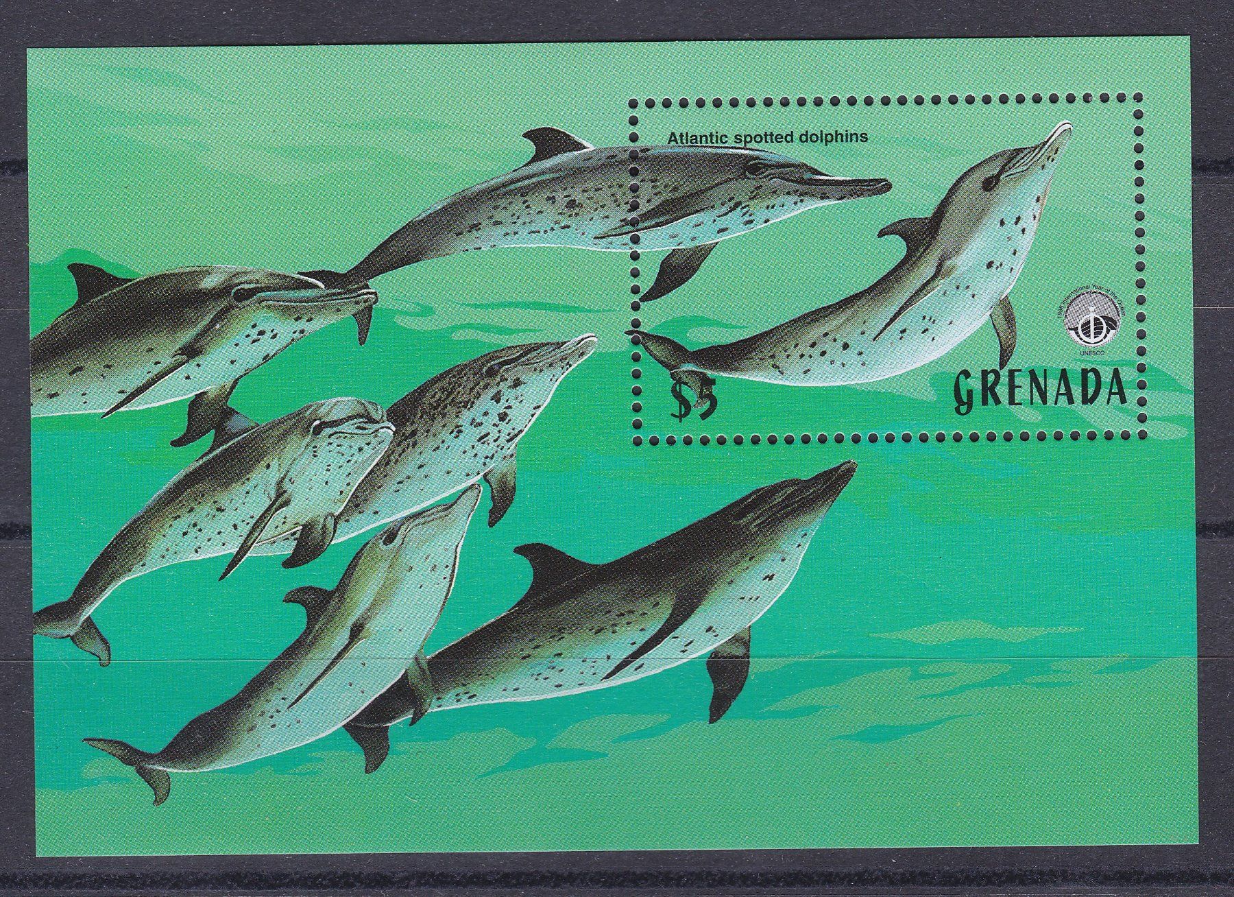 Tutti i francobolli: GRENADA, DELFIN-BLOCK (10 x 7cm) POSTFRISCH – Usato da Oberrieden venduto da Gebirgsstelze