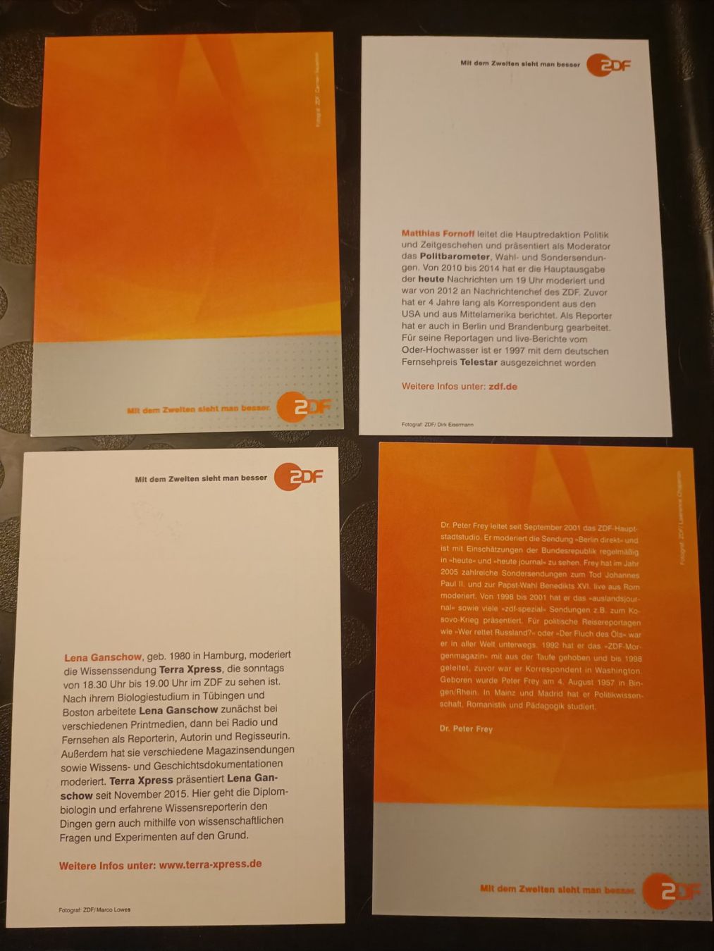 Autogramme: TV Mix ZDF - 4 signierte Autogrammkarten - Set – Gebraucht aus Menziken von Artographs 1