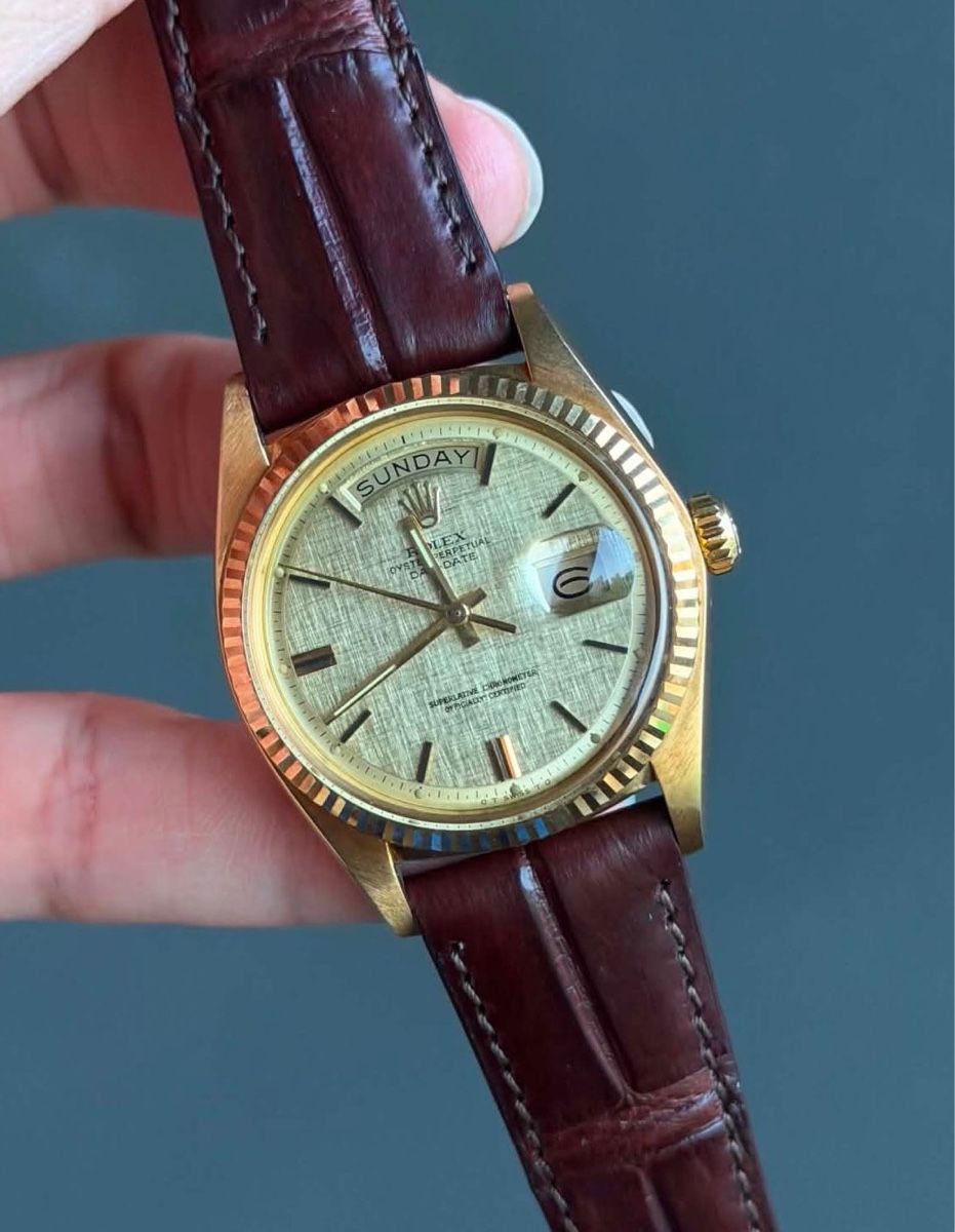 Rolex Orologi: Rolex Day-Date 1803, mit Linen-Dial – Usato da Chur venduto da lucretiawatches 4