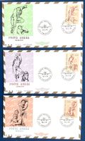 1976 FDC Vatikan - Flugpost - Fresken Satz Mi- 675-677