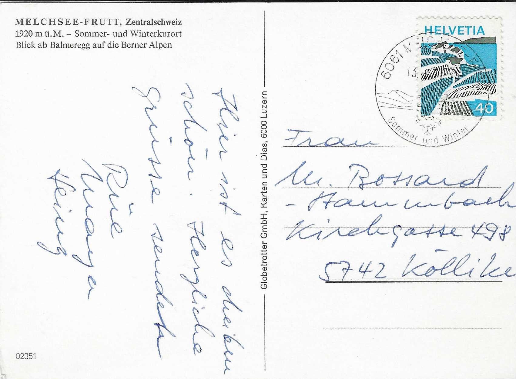 Cartoline postali: Melchsee-Frutt NW – Usato da Rothrist venduto da Stranglehold 1