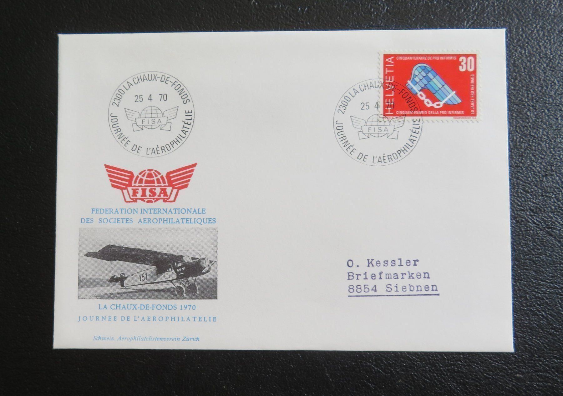 Tutti i francobolli: FDC Fliegertag La Chaux de Fonds 1970 – Nuovo (secondo la descrizione) da Lachen SZ venduto da peace0
