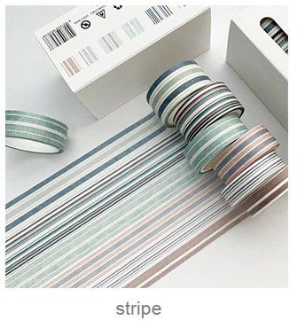 Sticker: Washi Tape 6er Set blau/minth "stripe" – Nuovo e nell'imballaggio originale da Löhningen venduto da Fourbi18