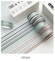 Washi Tape 6er Set blau/minth "stripe"