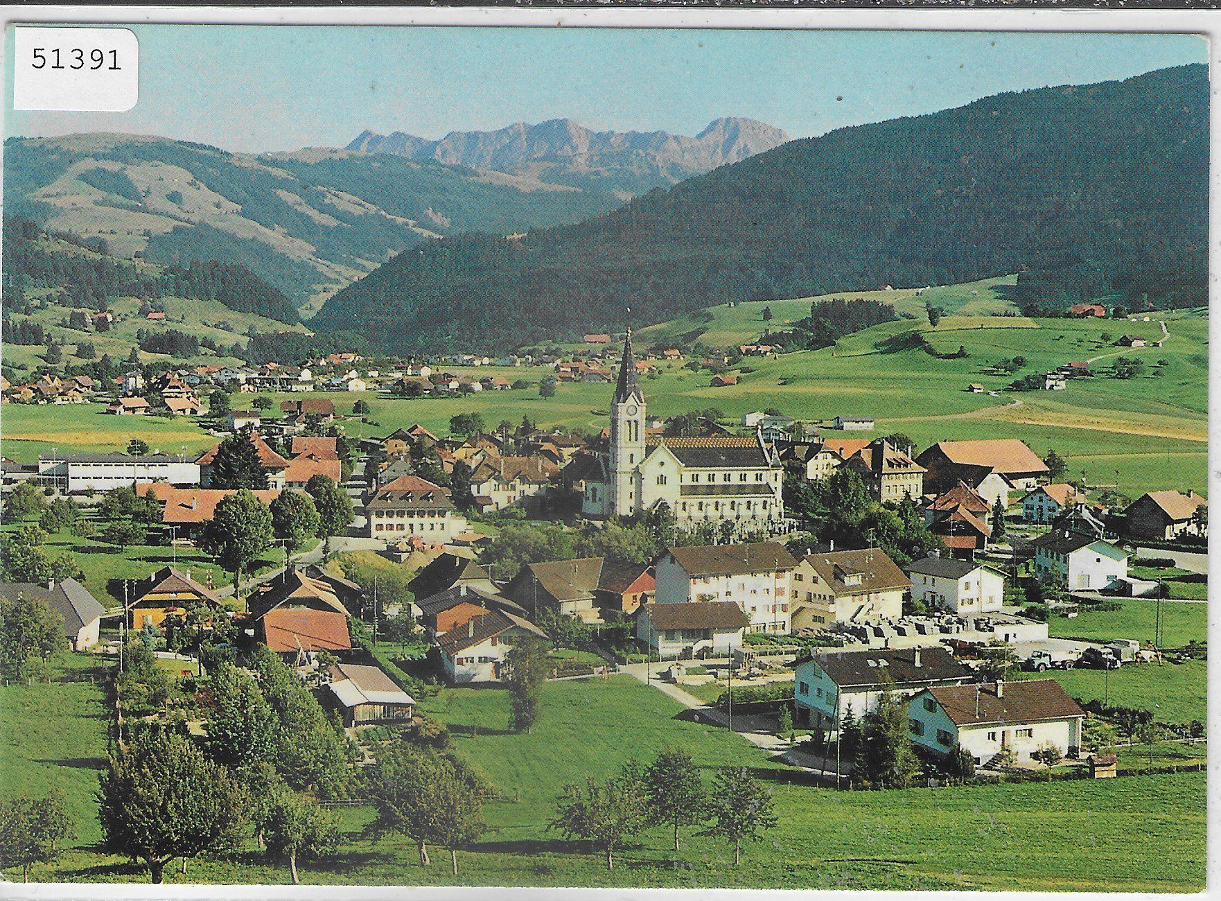 Cartoline postali: Plaffeien - Generalansicht – Usato da Ettingen venduto da Kartenplanet