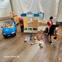 Barbie Pferd, Auto Anhängerund Stall riesen Set