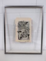O. EDER Kunstwerk / Übermalung auf einer Buchseite
