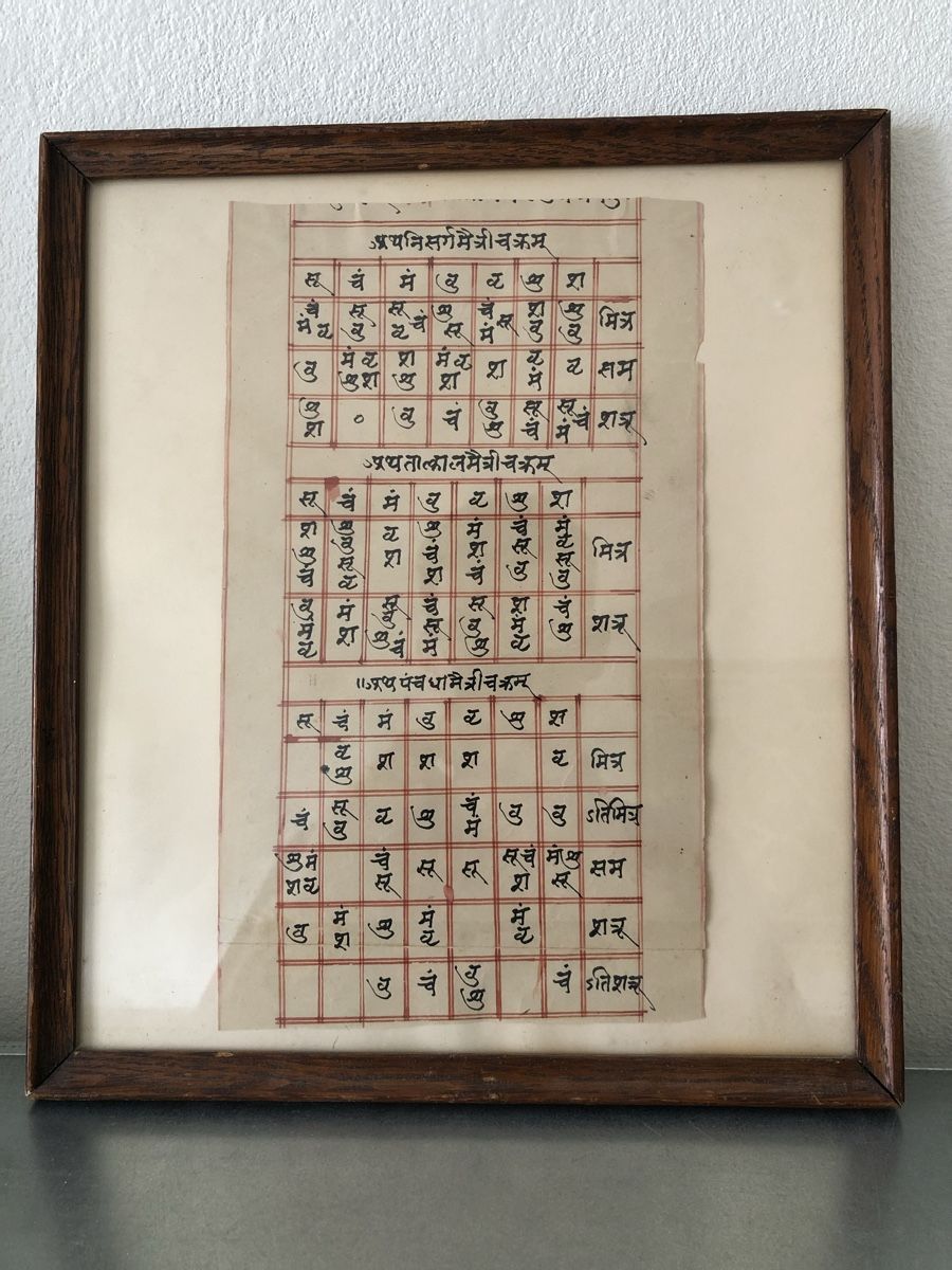 Gemälde: Framed Sanskrit Astrological Chart  – Gebraucht aus Basel von Amechan. 1