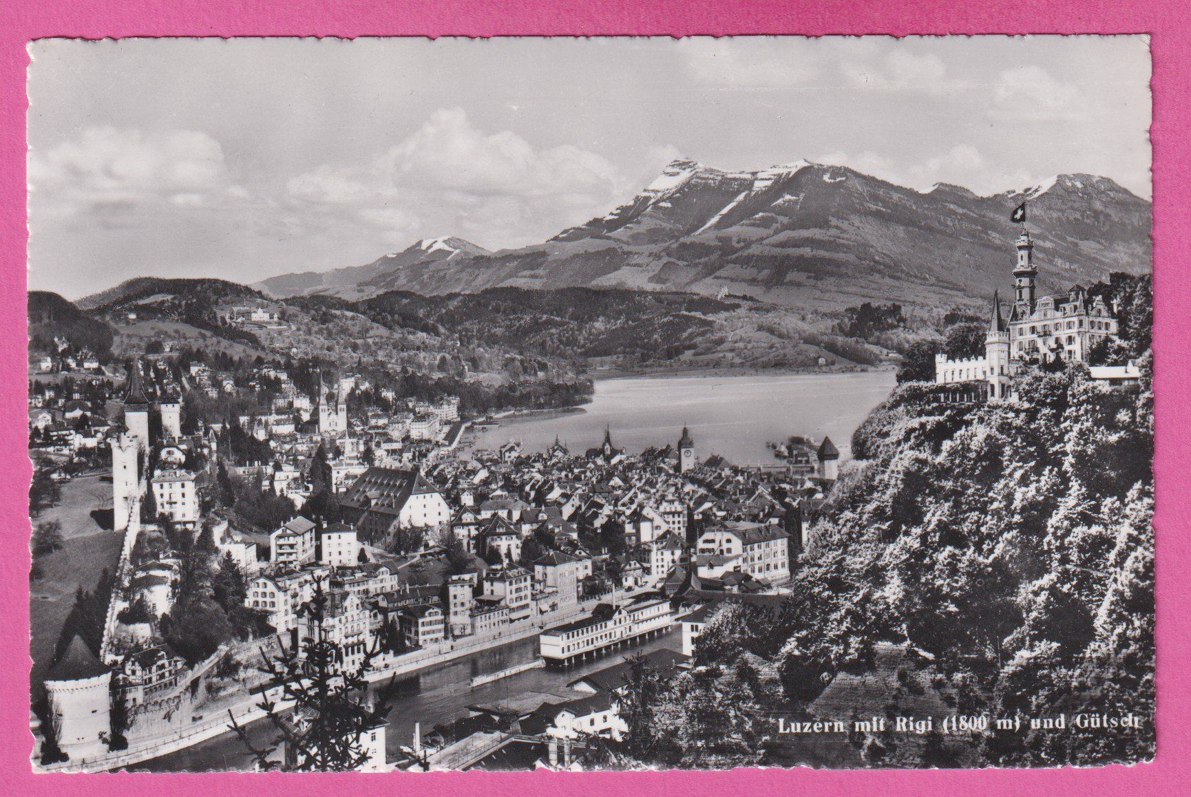Cartoline postali: Luzern mit Rigi und Gütsch – Usato da Einsiedeln venduto da dillie