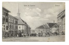 Romont (FR) Eglise des Capucins - Hotel Trois Rois - 1912
