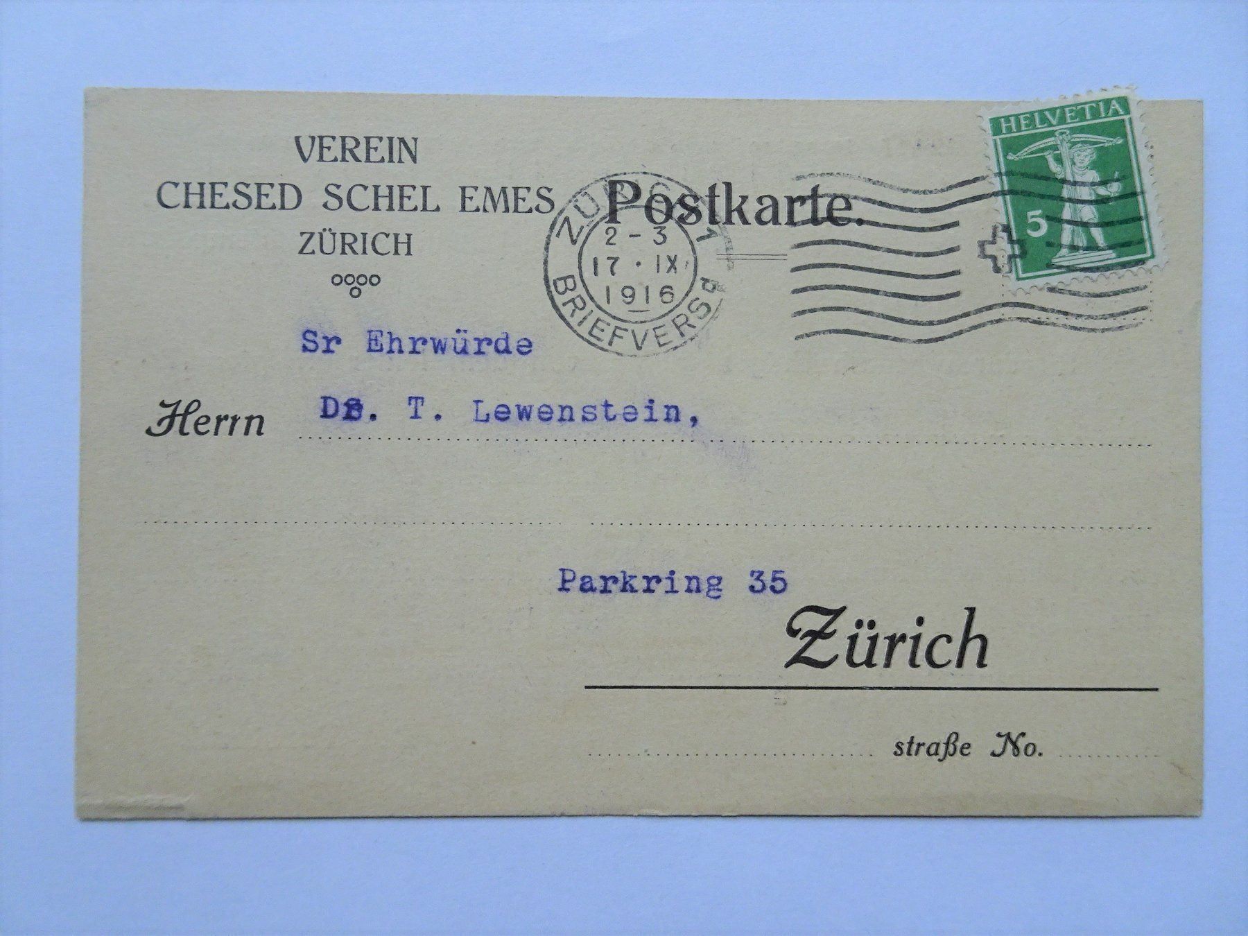 Ansichtskarten: 1916 – Gebraucht aus Aadorf von Chnorli-Furz