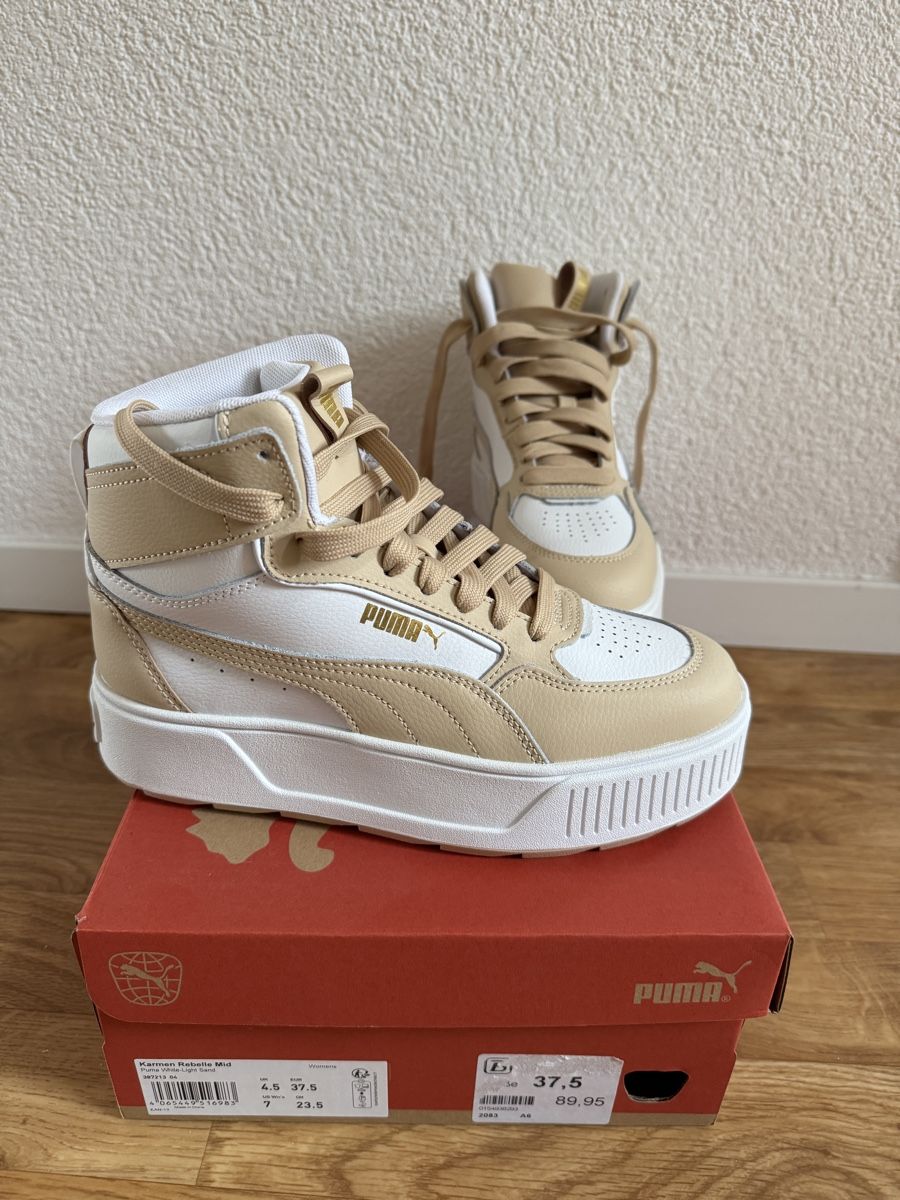 Puma Scarpe da donna: Puma Karmen Rebelle Mid White-Light Sand – Nuovo e nell'imballaggio originale da Oberegg venduto da bro_r9z6