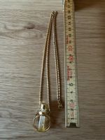 Halskette mit kleiner Glasflasche vergoldet 47 cm lang
