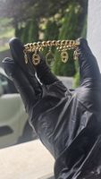 Goldenes Kugelarmband / Flexibler Armreif Edelstahl 