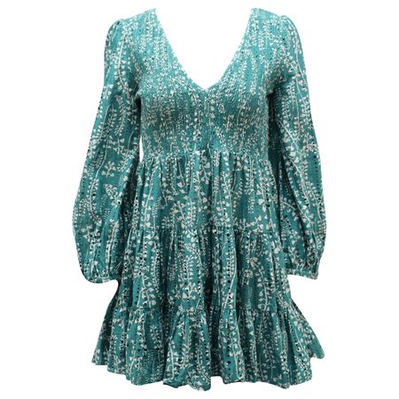 RIXO London Green Cotton Dress, Size XS, Perfect for Summer!