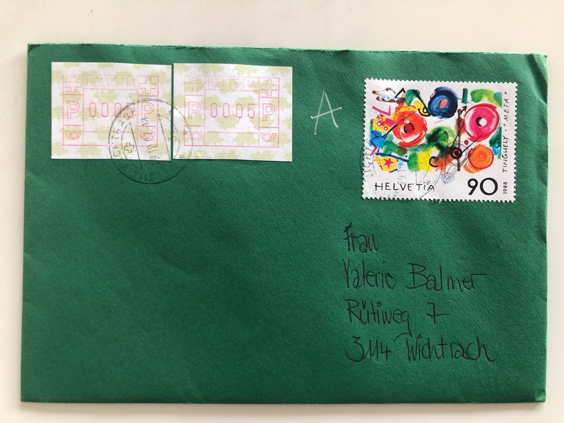 Alle Briefmarken: Umschlag Tinguely (769) mit 2 ATM – Gebraucht aus Biel/Bienne von TomBaBi
