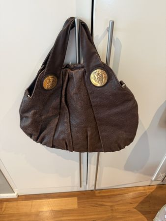 Gucci Handtasche Braunes Leder Monogramm Gold Hardware