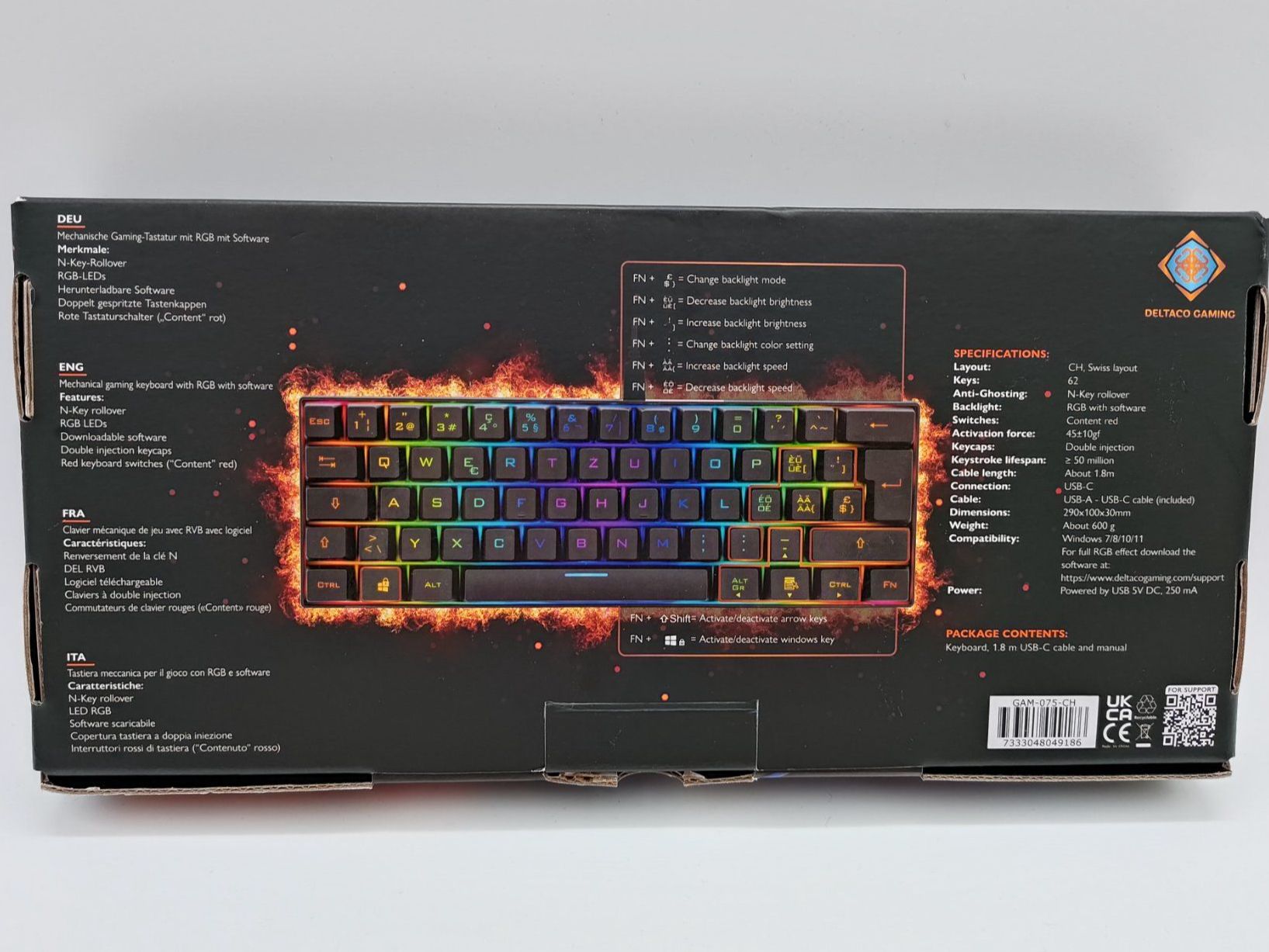 Tastaturen: Clavier gaming mécanique DELTACO DK430R. – Gebraucht aus Courtemaîche von Atelier.tech 2