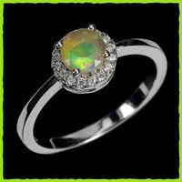 ♛ Bezaubernder Opal 925 Silberring