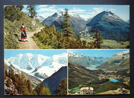 PONTRESINA Höhenweg mit Piz Palü und Rosegtal