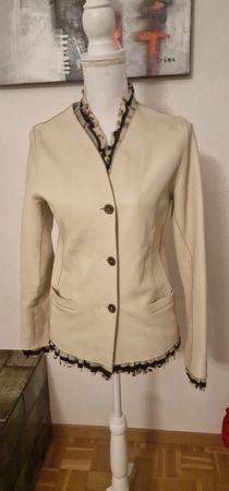 Elegante Bonnie Jacke, Crèmefarben, Grösse 34 NEU