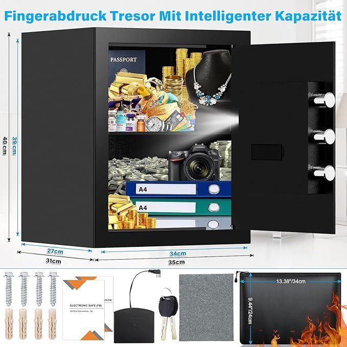 Americanflat Bilderrahmen 20x25 Cm Mit Verstecktem Safe – Feuerfeste Tasche Für Dokumente, Bruchsicheres Glas