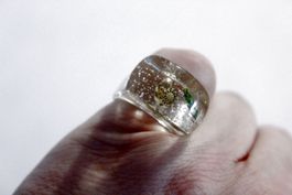 Vintage Space-Age - Ring mit Muschel, Seestern, Seeigel, usw