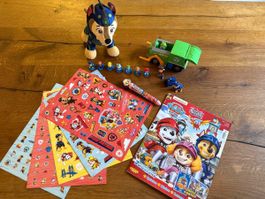 Paw Patrol Set: Chase, Figuren, Auto, Magazin & Sticker