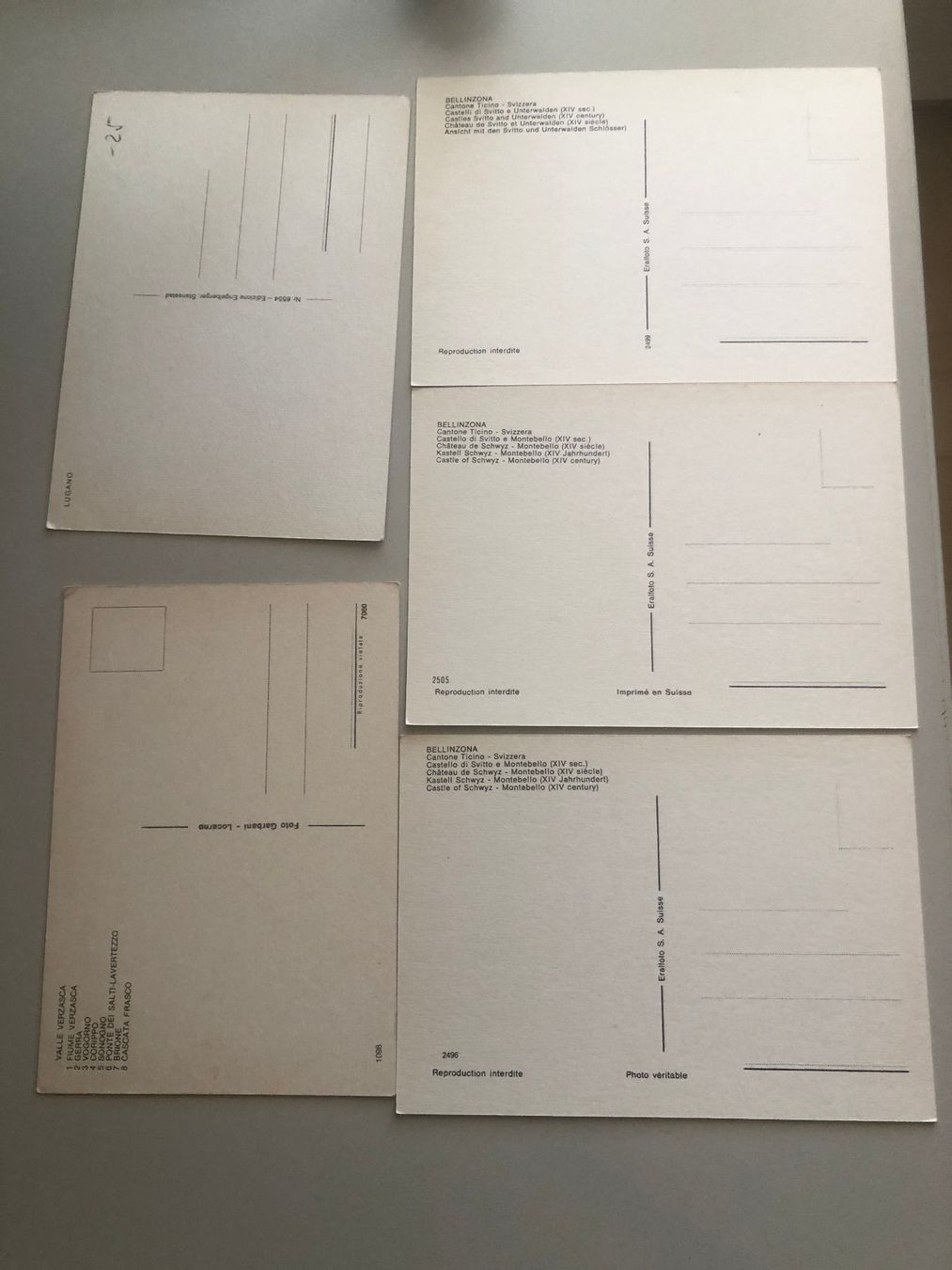 Cartes postales: Alte Ansichtskarten Tessin  5 Stck. – D'occasion à Schötz par Odpa 1
