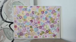 Blumenbild, Wandbild, Original, Blütenmeer, Frühling