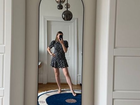 Sandro Black and White Mini Dress - Size 38