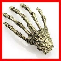 Haarklammer Skeletthand Knochenhand GOLD Totenkopf Halloween